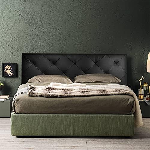 P17- Tête de Lit en Simili Cuir |Traitement: Losange| Dimensions: 180 x 80 cm | Couleur: Noir