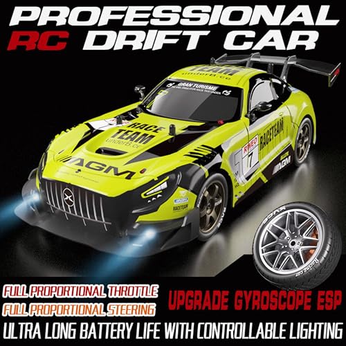 Image of Krishiv RCS 1:16 RC Drift Car for Kids 8+ & Adults - 4WD 30km /h Remote Control Car with ESP Stability Mode | Drift + Racing Tyres | Multi-Color LED | Rechargeable Battery | 2.4GHz Radio