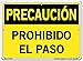 Vestil SI-C-15-C-AL-063-S Sign-Caution-15 14.5X10.5 Aluminum .063, NO TRESPASSING, PROHIBIDO EL PASO