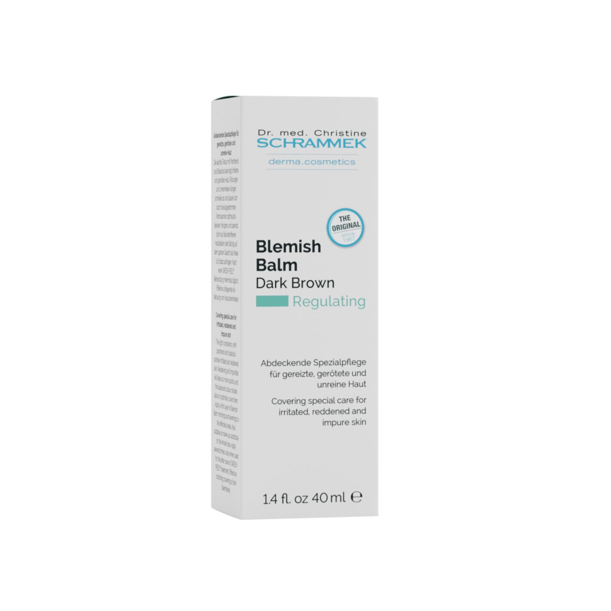 SCHRAMMEK Blemish Balm Dark Brown, 1 x 40 ml | Abdeckende Spezialpflege für gereizte, gerötete und unreine Haut, das Original seit 1967, getönte Gesichtspflege