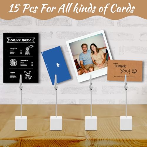 15 Stk Fotohalter mit Klammern,Postkartenhalter,Fotohalter Holz mit Klammern,Fotoständer Holz Tischkartenhalter,Memo Clip Halter Ständer Zettelhalter,Fotoaufsteller Memohalter für Hausdekoration,Party