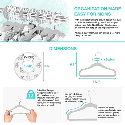image for Baby Nest Designs 20x Baby Hangers for Closet with 7X Baby Closet Divi