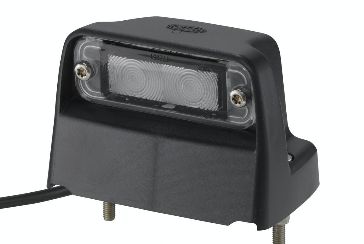 HELLA 2KA 010 278-411 Luce targa, LED, 12V, Montaggio, interno/Raccordo a vite, colore diffusore luce cristallino, Spina Manicotto spina piatta, elevata/Esterno, Quantità 1
