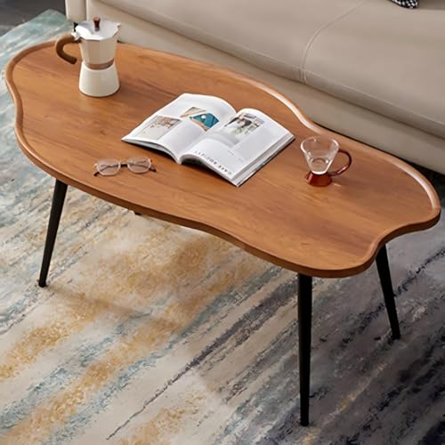 Mesa de Centro Moderna, Mesa Auxiliar de Mediados de Siglo, Mesa Auxiliar de sofá, Mesa Baja con Soporte de Hierro pequeño para Colocar en el Suelo, Mesa Central Minimalista para Sala de EST