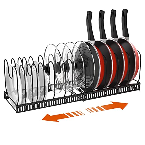 Housolution Organizador de Sartenes y Ollas, Extensible Estante Sartenes con 14 Separadores,...