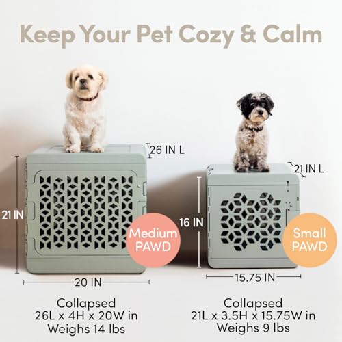 KindTail-PAWD-Collapsible-Dog-Crate-Washable-Dog-Bed-Stylish-Pet-Crate-with-Comfortable-PAWD-Pad-Safe-Indoor-Puppy-or-Dog-Kennel-Set-Lightweight-Compact-Portable-for-Travel-Small-White KindTail PAWD Collapsible Dog Crate Washable Dog Bed Stylish Pet Crate with Comfortable PAWD Pad Safe Indoor Puppy or Dog Kennel Set Lightweight Compact Portable for Travel Small White