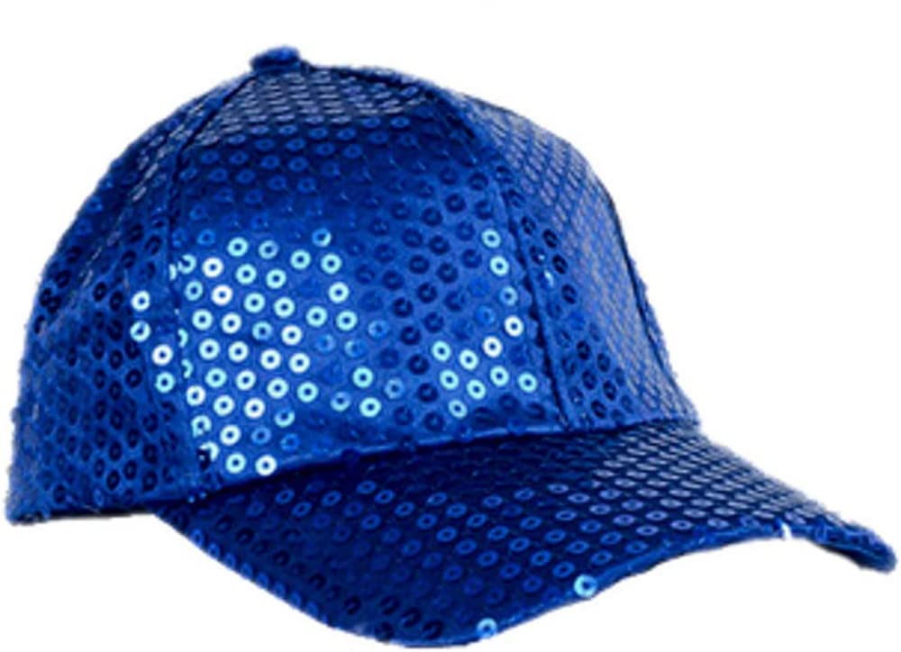 Sowest Men's Blue Sequin Baseball Cap In – Adjustable Glitter Bling Party Hat For & Wo | Stag & Hen Nights Shiny Sequins Sun Hats For 70S Disco | Hip Hop Fashion Fancy Dress Accessory