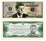 JOHN F. KENNEDY (JFK) COMMEMORATIVE MILLION DOLLAR BILL (w/protector)