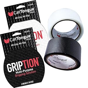CATTONGUE GRIPS Cinta adhesiva de agarre no abrasiva, 2 pulgadas de grosor, resistente, cinta antideslizante impermeable para herramientas de envoltura, murciélagos, equipos de gimnasio, solución