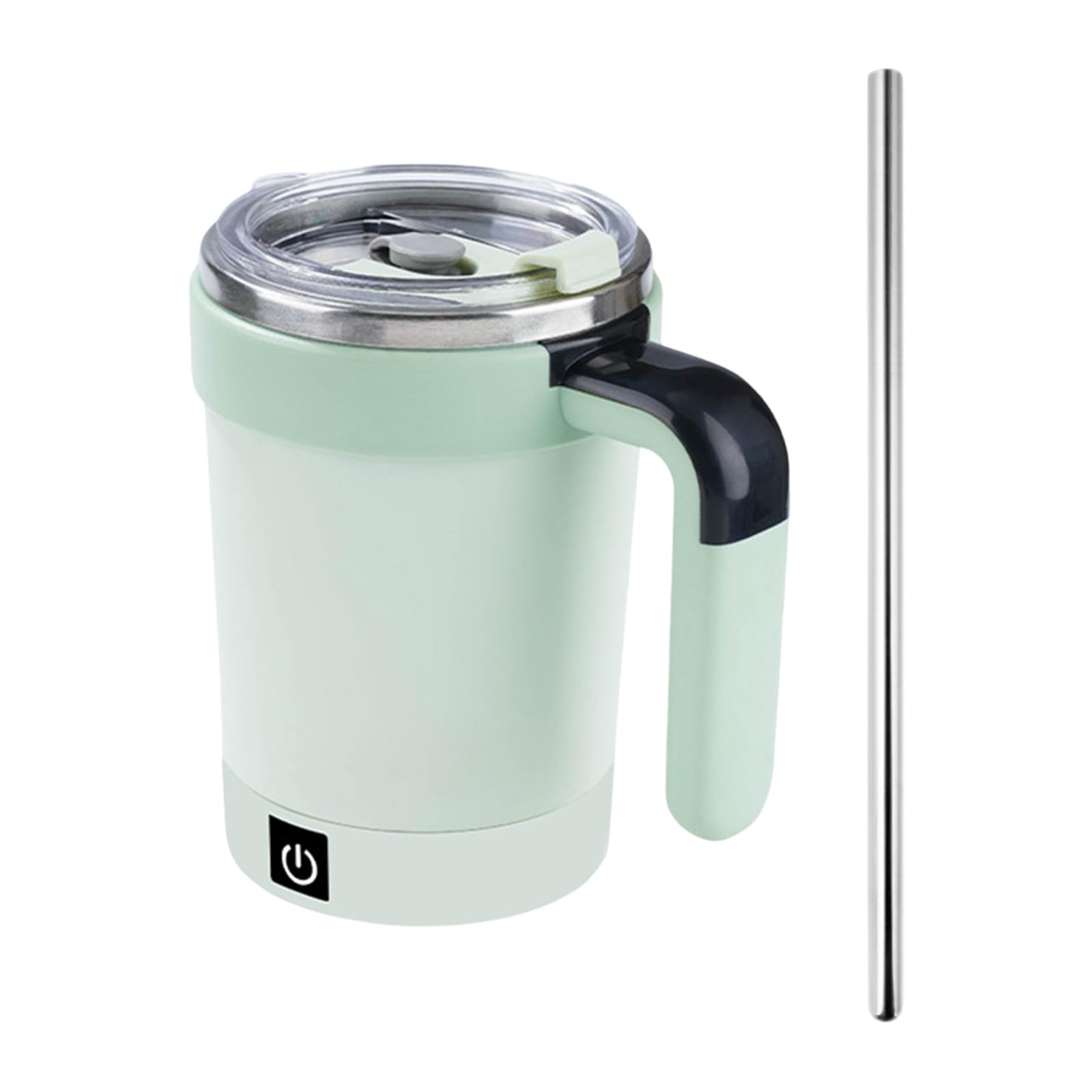 Taza agitadora magnética, taza de viaje calentada con control de temperatura inteligente, mezclador de bebidas portátil, recargable por USB-C, uso con una sola mano, base extraíble para café y té