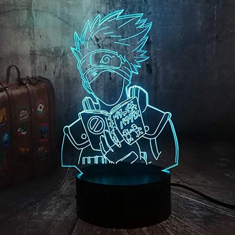 Luz de Noche 3D Jinlycoo Anime Japonés Hatake Kakashi Uzumaki Cover