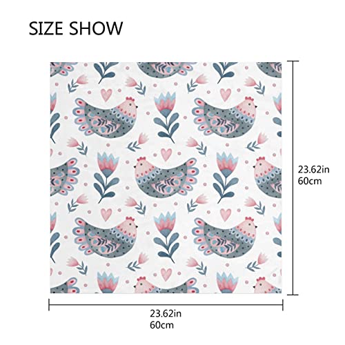 Susiyo G277666456P265C302S508 Chickens Flowers Square Scarves Silk Scarf Kerchief Hair Headscarves Neckerchief thumb #1
