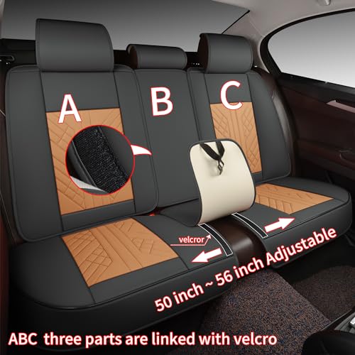 Image of GXT Bench Seat Cover, Premium Faux Leather Bench Seat Covers for Trucks - Universal Fit for Most Sedans SUV Pick-up Truck, Durable for Long Lasting Protection(Earth Yellow and Grey)