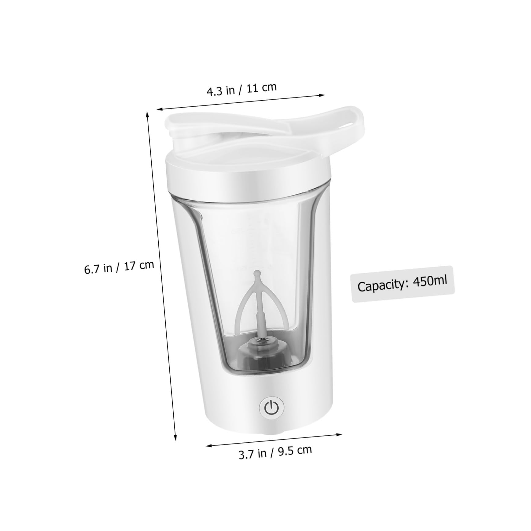 Bouteille Shaker Électrique Rechargeable PP et Abs Tasse à Café Automatique pour Protéines Mélangeur Portable à Agitation Homogène pour Boissons Protéinées et Soja