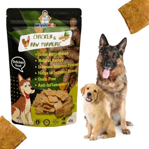 Image of Chicken & Raw Turmeric Dog Treat | Protein Rich | Fiber Rich | Crunchy Healthy Snacks | 45g