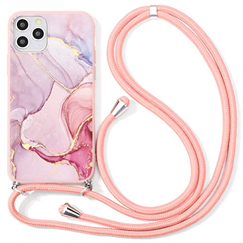 ZhuoFan - Carcasa para Xiaomi Mi 10T 5G / 10T Pro 5G [6,67', Color Rosa a Prueba de Golpes y Silicona Flexible, Ajustable, cordón de 160 cm de Largo, Funda de Hombro y cordón, pour Xiaomi Mi 10T 5G /