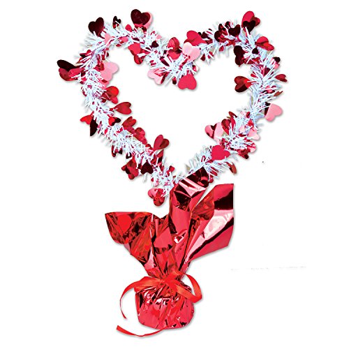 Heart Gleam 'N Shape Centerpiece (red & white) Party Accessory  (1 count) (1/Pkg)