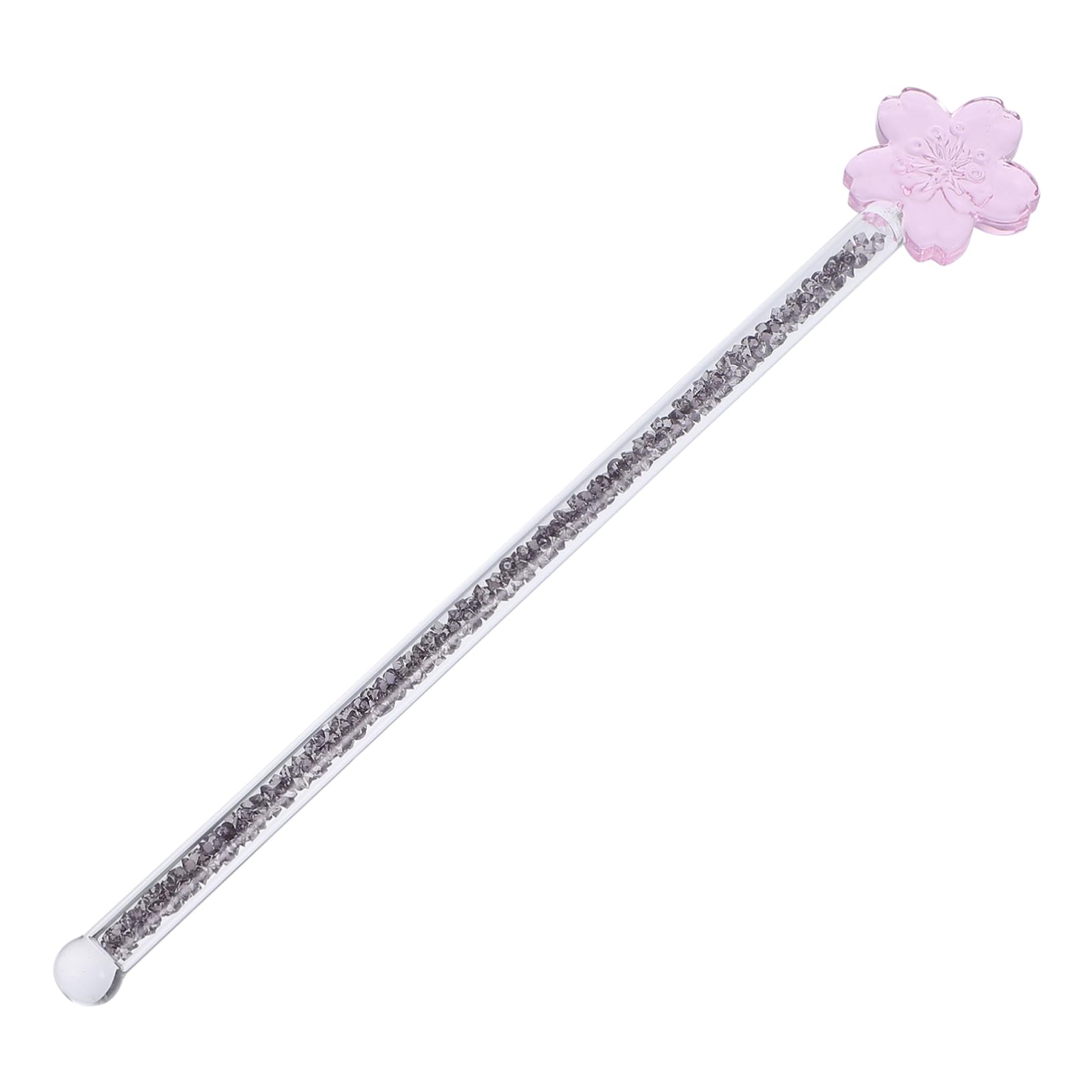 STOBAZA 1Pc Long Handle Flower Glass Stirrer Heat Resistant Beverage Mixing Stick Deep Stirring Rod for Coffee Juice and Cocktails