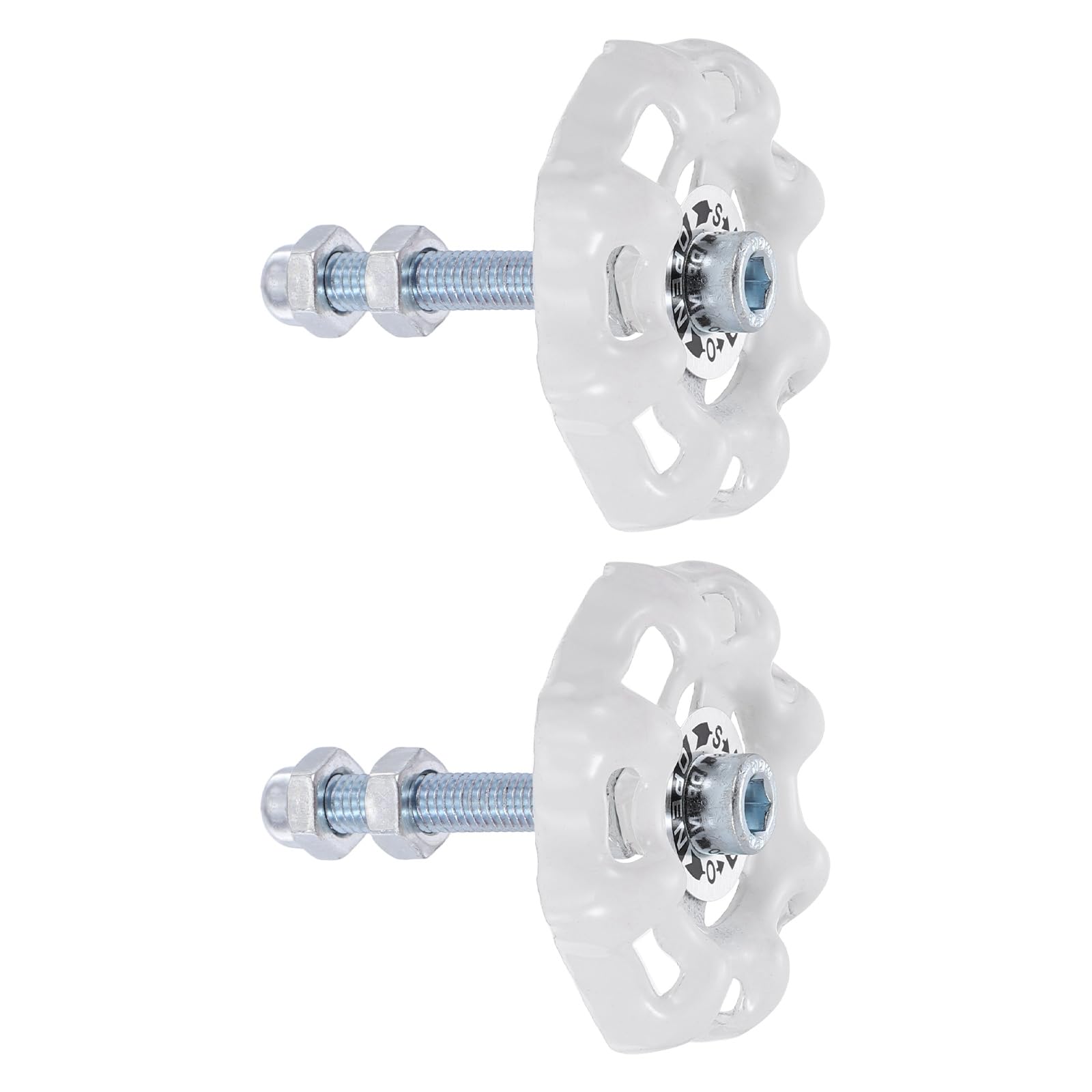sourcing map 2 Pcs Vintage Cabinet Knobs, Industrial Style Valve Design Drawer Knobs, Iron Furniture Pulls with Screw for Drawer Closet Cupboard Cabinet Closet Doors Furniture Wardrobe, White