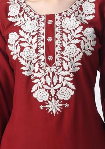 Image of Women's Rayon Kashmiri Embroidered Short Kurti | Stylish and Comfortable Kashmiri Short Kurti Tops for Casual Or Special Occasions | Pack of 2 Combo |