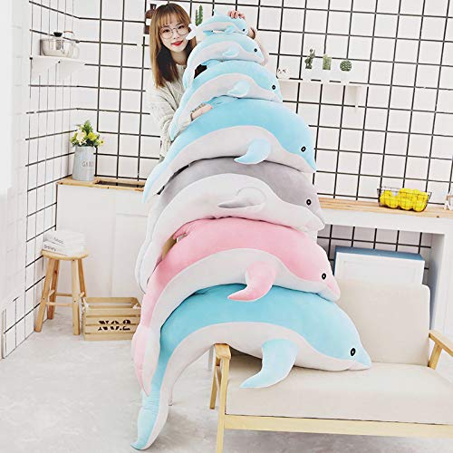 Kawaii Big Dolphin Peluche Giocattoli Bella Delfino Cuscino Peluche Bambole Animali Di Peluche Ragazze Sonno Abbraccio Cuscino per Ragazze Regalo Di Compleanno 140cm Grigio