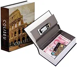 Cofre Camuflado Médio Chave Formato Livro Porta Joias Dinheiro G Modelo Coliseu