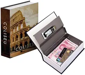 Cofre Camuflado Médio Chave Formato Livro Porta Joias Dinheiro G Modelo Coliseu