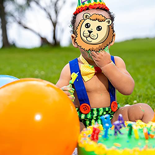 Image of Baby Boy 1st Birthday Cake Smash Outfits Party Suspenders Diaper Nappy Cover Bow Tie Mouse Headband 4pcs Clothes Set