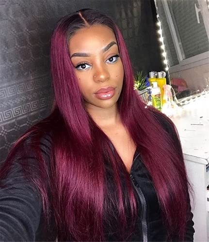 Fenjun hair 13x6 ombre lace front wigs burgundy 1b/99j …