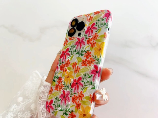 Amazon.com: Qokey for iPhone 16 Pro Floral Case, Sparkly Girly