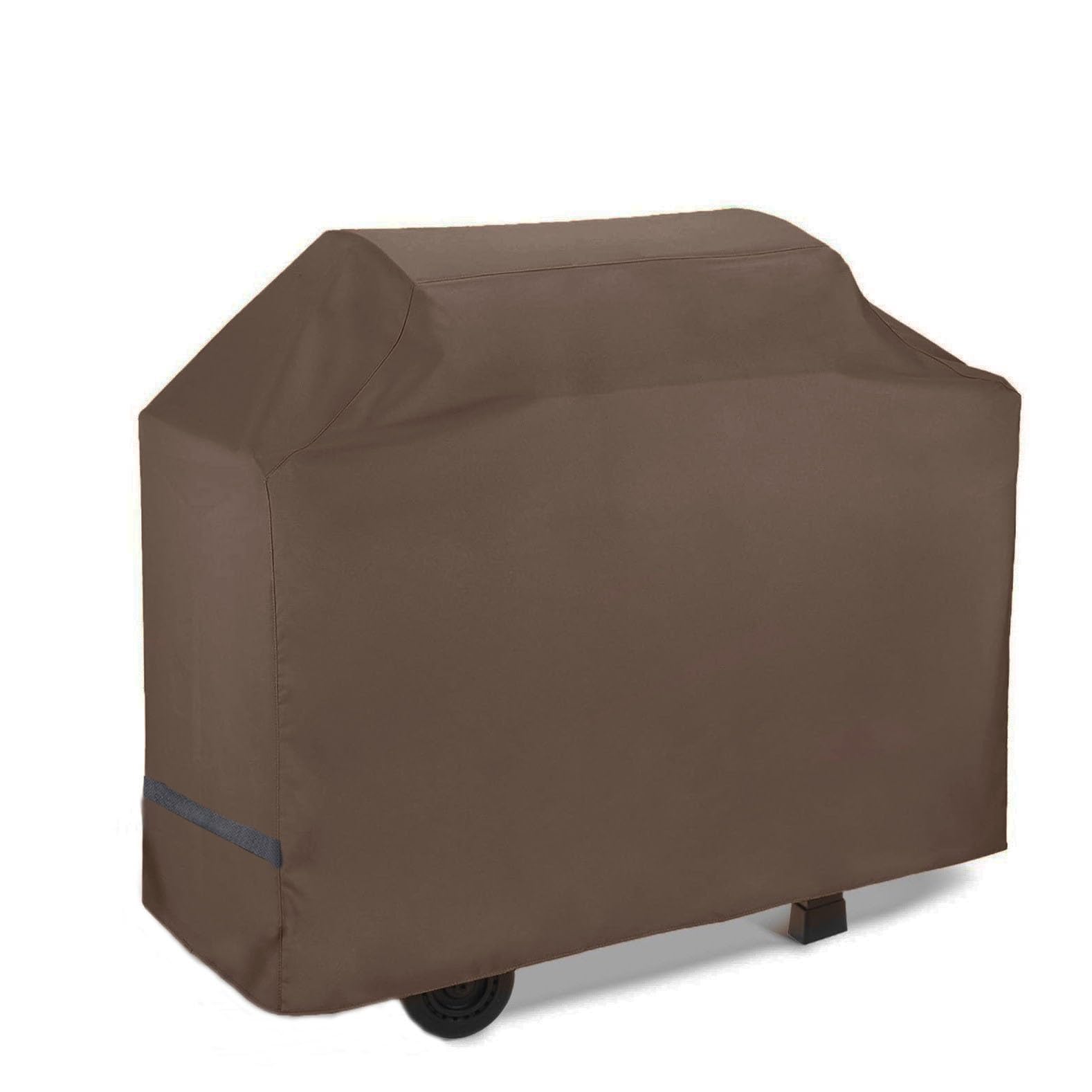 Funda BBQ Exterior 420D 210D, Cubierta Barbacoa Impermeable Antipolvo Lluvia Sol para Jardín Terraza, Negro Gris Marrón(210D Brown+Velcro,80 * 66 * 100)