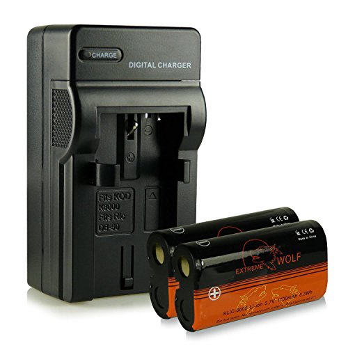 Caricatore + 2x ExtremeWolf Batteria Klic-8000 per...