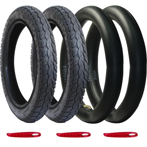 Libereco 2 Pack Electric Bike Tire 14x2.125(57-254 for 10 Rim) with 2 Bent Valve Tubes 3 Tire Levers Anti-Slip Folding E-Bike Kids Bike Tire