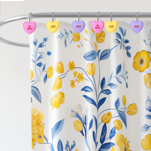 Whaline W11337 12Pcs Valentine'S Day Heart Shape Shower Curtain Hooks Conversation Heart Curtain Rings Love Heart Decorative Curtain Hanger Hooks thumb #5