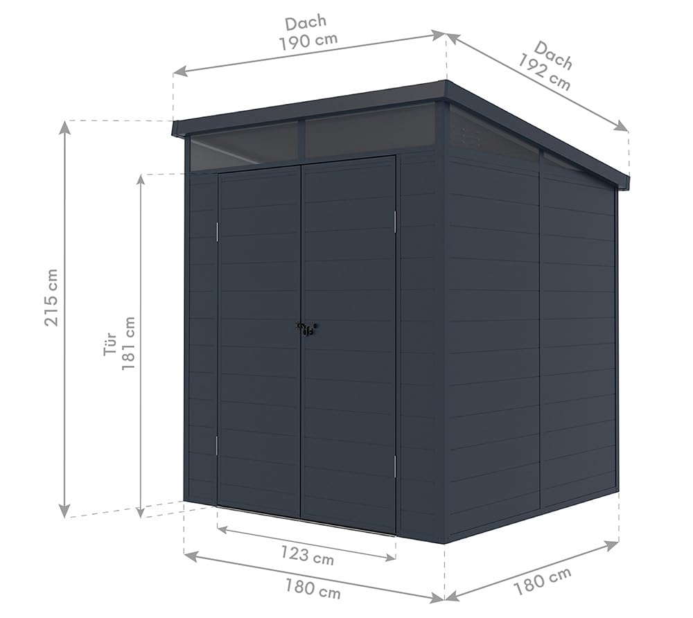 WESTMANN Gerätehaus Topia M 190x192x215 cm Anthrazit Kunststoff Gartenhaus
