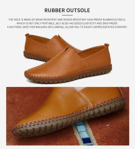 Image of Men's Genuine Leather Loafer Shoes Slip On Soft Walking Driving Shoes