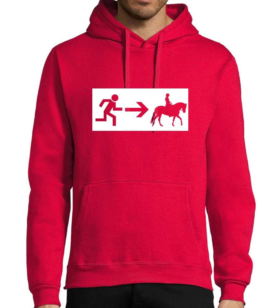 Wyjście awaryjne, jazda konna, męska bluza z kapturem, czerwony, 4XL