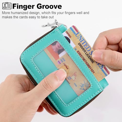 Image of Mayski Credit Card Holder, Zipper Credit Card Wallet for Women, Small Accordion Card Cases Holder, KeyChain Wallet, Business Card Holder, Elephant