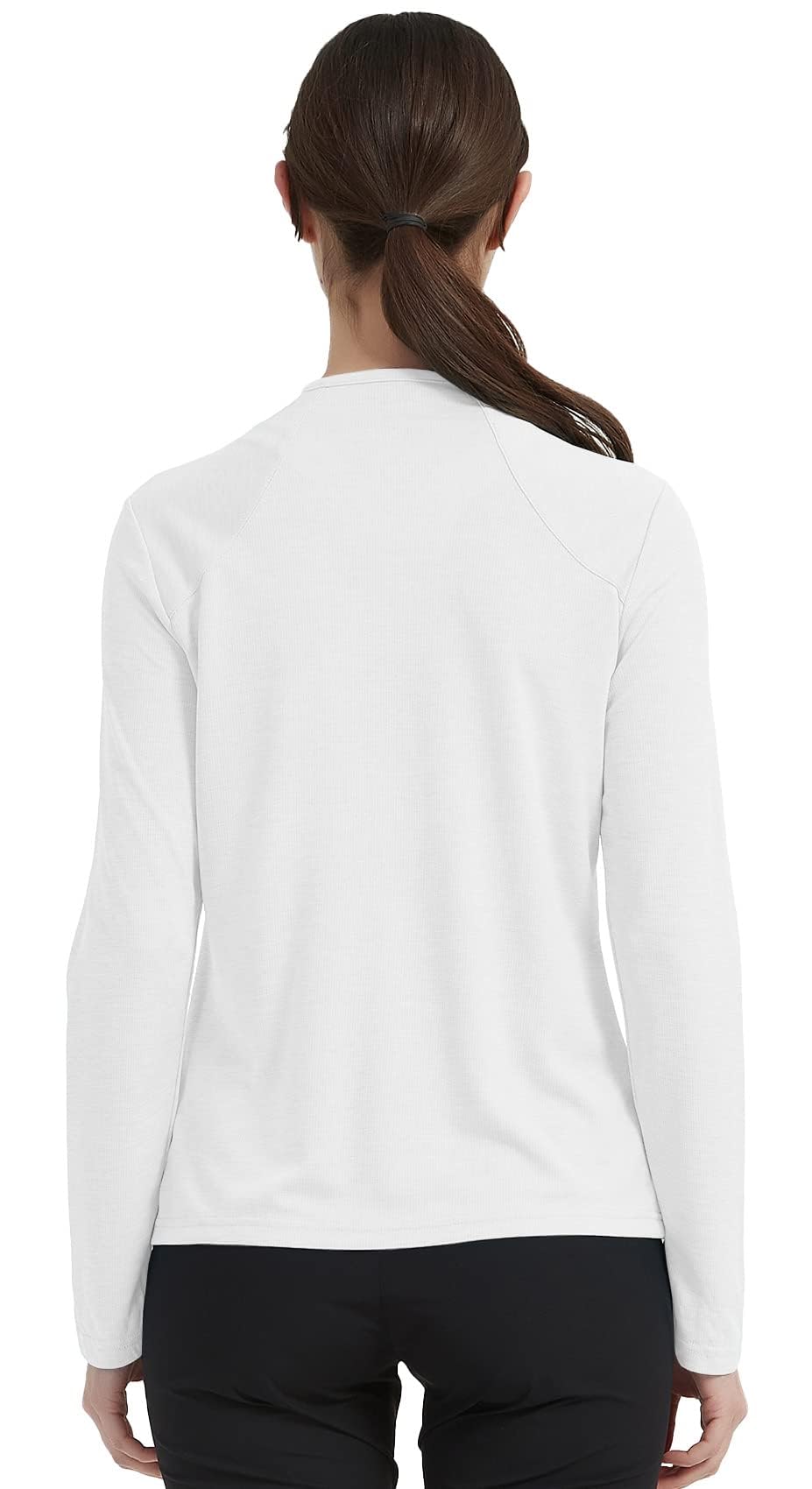 MoFiz Chaqueta Deportiva Mujer Sudadera Ligera de Manga Larga Transpirable con Cremallera Completa Cuello Redondo sin Capucha Running Fitness Yoga - 4