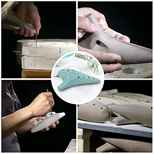 ZETONG Zelda Ocarina 12 Hole Alto C Crackle Pattern Ocarina with Text Book and Protective Bag,Perfect for Beginners and Professional Performance (Crack Cyan)