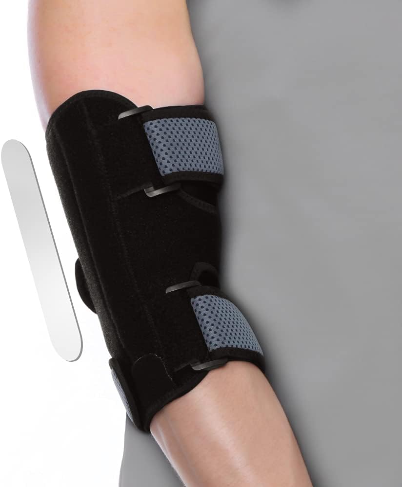 FITTOO Elbow Brace Support for Men & Women, Fully Adjustable Elbow Support with Two Removable & Firm Splints Great for Tennis & Golfers Elbow, Elbow Discomfort, Sports Protect, One Size Fits Most