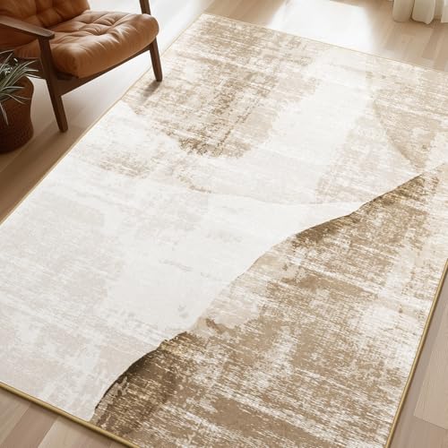 Phantoscope Washable Area Rug 4'x6' Non-Slip, Modern Neutral Boho Rugs