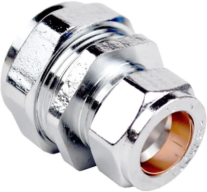 Bag of 10-22mm x 15mm Chrome Reducing Couplings (Known as Chrome Pipe Fittings/reducing Coupling/Chrome Pipe/Pipe connectors/Chrome Compression Fittings)