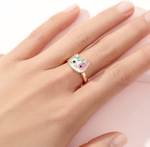 Vista 2 de 3 anillos ajustables para ansiedad, diseño de margarita, mariposa, Yingyang, unicornio, anillos giratorios para ansiedad, anillos apilables