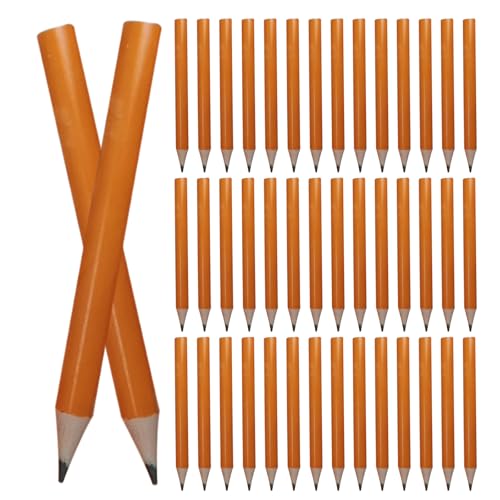 Hemoton 50pcs lápices cortos hexagonales de madera para dibujo miniatura 1