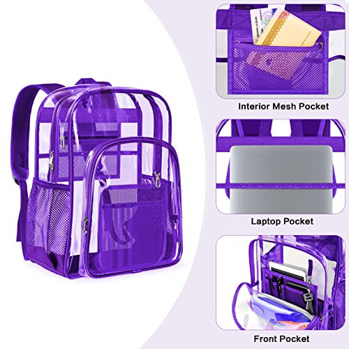 Image of PAMANO Clear Backpack Transparent Heavy Duty School PVC Bookbag See Through Bag Boys and Girls for College Work Travel Security