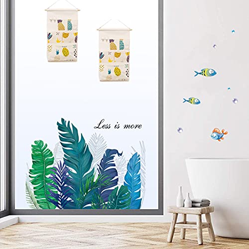 Groene planten muur sticker, grote bladeren groene muur stickers, verwisselbare aquarel Wall Art decor, decoratie voor… - Afbeelding 8