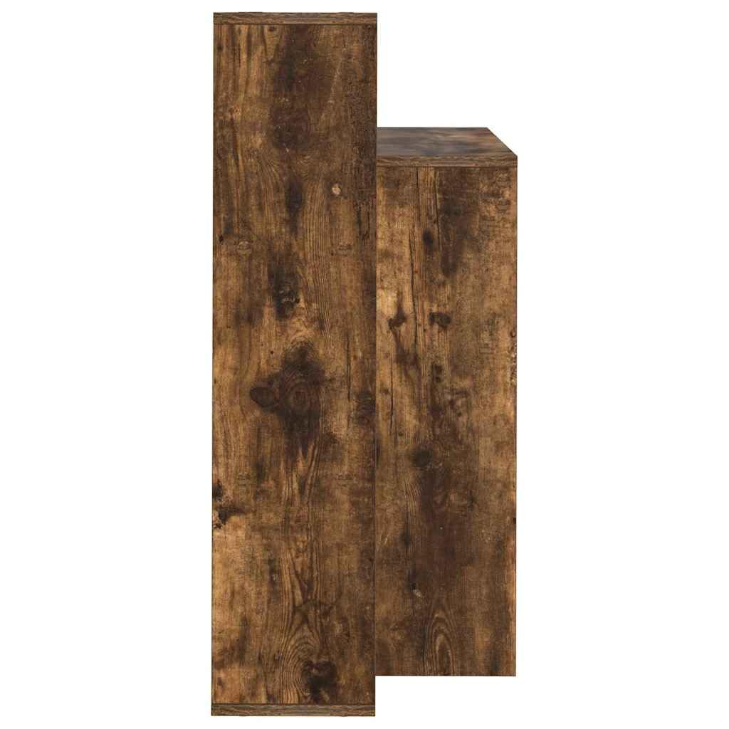 Scrivania affumicata 100 x 40 x 90 cm, materiale in legno, scrivania per computer con 3 ripiani, moderna per la casa, ufficio, durevole, molto spazio