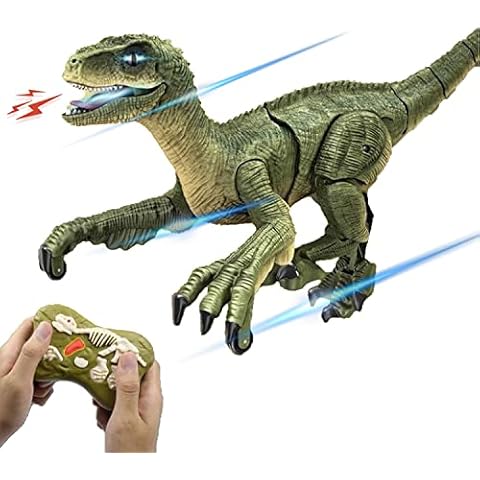 Remote Control Dinosaur Toys for Boy 2.4Ghz RC Walking Robot Power Ranger Toys Realistic Animal Dino Boys Toys with Led Light & Roaring Sounds for Kids Age 2 3 4 5 6 7 8 9 10+ Year Olds Cover