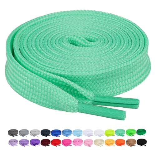 Image of Booyckiy 2 Pairs 2 /5 inch Flat Shoe Laces for Sneakers 31 Colors Shoelaces in 27 inch-72 inch